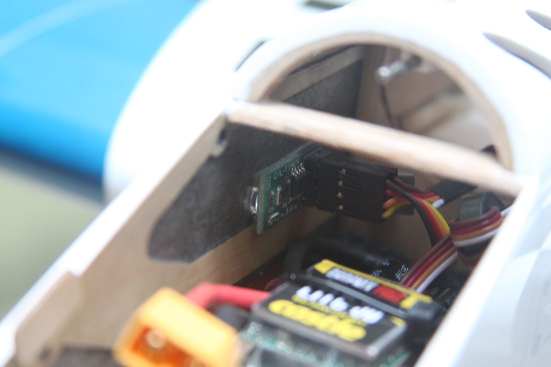 V6 installed in the fuselage of a stunt model